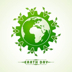 Vector Illustration of Earth Day Greeting - Go Green Concept