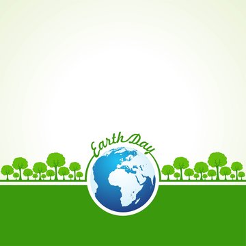 Vector Illustration of Earth Day Greeting - Go Green Concept