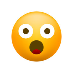 Cute Astonish Emoticon on White Background . Isolated Vector Illustration 