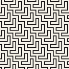 Stylish lines lattice. Ethnic monochrome texture. Abstract geometric background design. Vector seamless pattern.