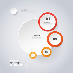 Colorful Modern Paper Cut Style Infographics Design - Minimalist Geometric Shapes, Circles