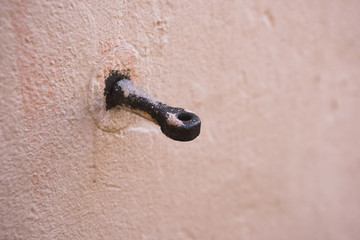 Industrial wall mount in the form of a ring, soft focus