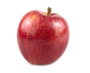 Red apple on white background and clipping path.