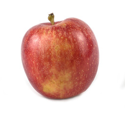 Red apple on white background and clipping path.