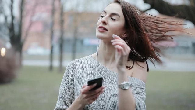 Woman listening to music