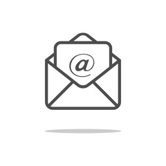 mail envelope illustration - contact flat icon
