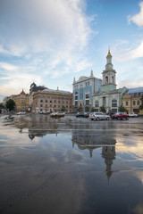 View Kontraktova Square after rain. Kiev, Ukraine