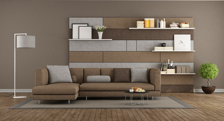 Modern brown and gray lounge