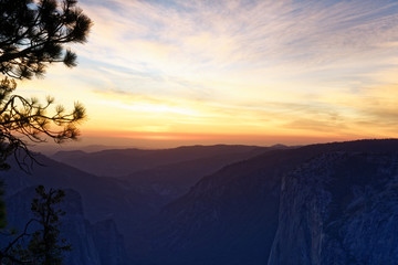 Sunset over Yosemite Valley