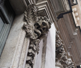 Facade of Church Santa Maria dell' Orazione e Morte (Saint Mary of the Prayer and Death) decorated...