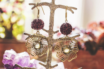 Beautiful natural material earrings