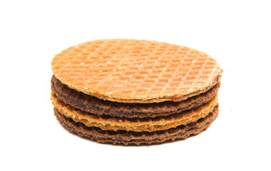 wafers with caramel isolated