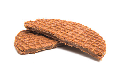 wafers with caramel isolated