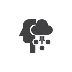 User profile and cloud computing vector icon. filled flat sign for mobile concept and web design. Personal cloud network simple solid icon. Symbol, logo illustration. Pixel perfect vector graphics