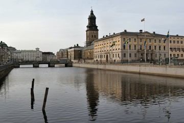 Fototapeta na wymiar Gothenburg City Hall and canal, Sweden