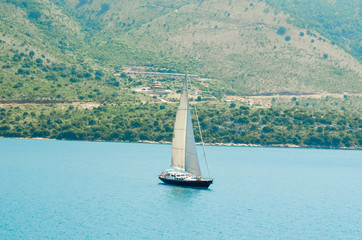 sailing boat in Plataria Epirus Greece summer holidays
