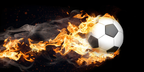 Brennender Fliegender Klassischer Fußball