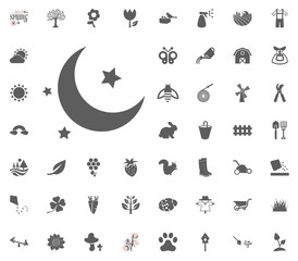 Moon and Star icon. Spring vector illustration icon set.
