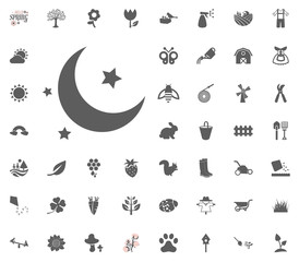 Fototapeta premium Moon and Star icon. Spring vector illustration icon set.
