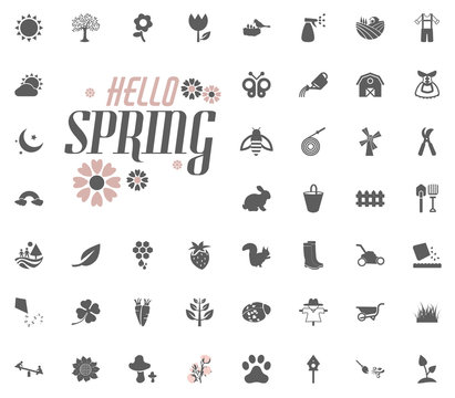 Hello Spring icon. Spring vector illustration icon set.