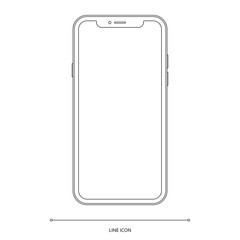smartphone outline icon on white background. stock vector illustration eps10