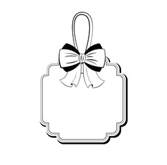 Paper label with ribbon bow in vintage style.  illustration isolated on white