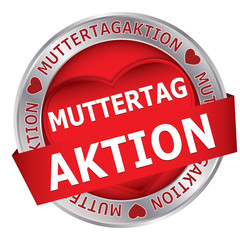 Button Mutertagaktion mit Herzen