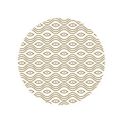 Japanese Ethnic Pattern Inside Circle Composition