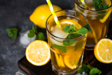 Iced tea. Cold summer drink.