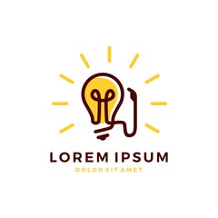 fuel idea think bulb creative logo vector icon
