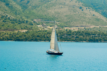 sailing boat in Plataria Epirus Greece summer holidays