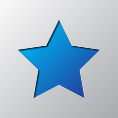Star cut from paper. Vector illustration