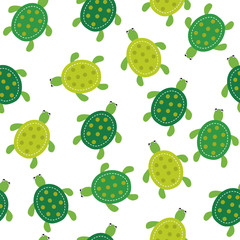 seamless background with cute turtle design