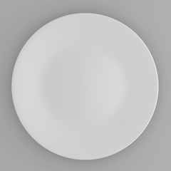 Empty white plate top view