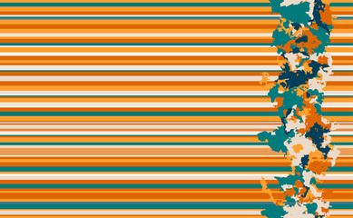 Seamless horizontal lines pattern. Vector orange background