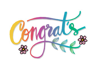 Congratulations card. Hand lettering calligraphy.