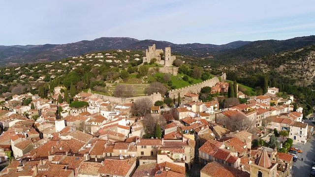 France, Var, Gulf of St Tropez, Village of Grimaud, HD (1920X1080)