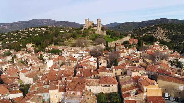 France, Var, Gulf of St Tropez, Village of Grimaud, HD (1920X1080)