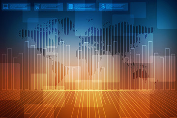 2d rendering Stock market online business concept. business Graph
