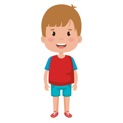 happy little boy character vector illustration design