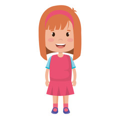 happy little girl character vector illustration design