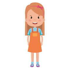 happy little girl character vector illustration design