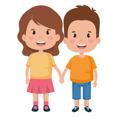 Fototapeta premium happy little couple characters vector illustration design