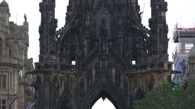 A detail of the Scott Monument in Edinburgh