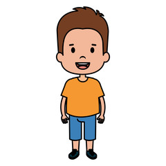 happy little boy character vector illustration design