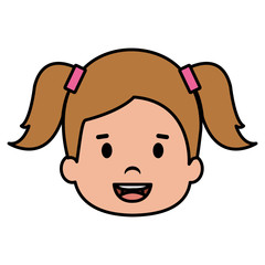 little girl head icon vector illustration design