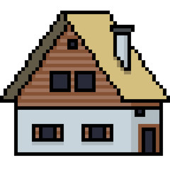 vector pixel art barn house