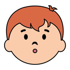 happy little boy head character vector illustration design