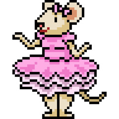 vector pixel art mouse dress