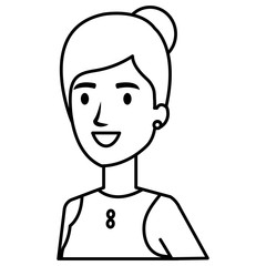 beautiful woman avatar character vector illustration design